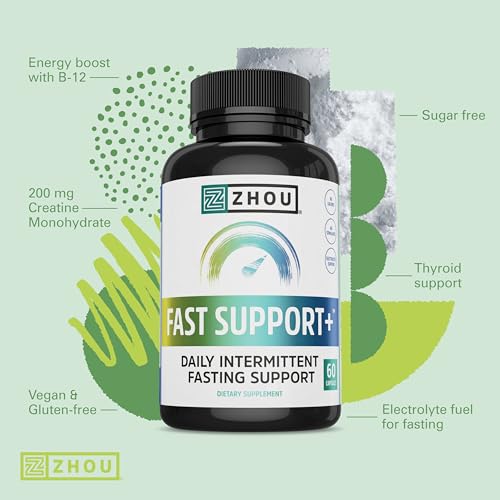 Zhou Fast Support - Fasting Electrolytes No Sugar, Fasting Salts Supplement for Intermittent Fasting for Women & Men with Magnesium, Sodium Chloride & Potassium - 60 Veggie Capsules - Thumbnail 4