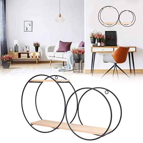 MOTUZP Estantería de Almacenamiento Redonda de 2 Niveles, Estantes Flotantes Montados en la Pared, Estante Moderno de Metal para Colgar en la Pared para Almacenamiento y Exhibición en - imagen 9