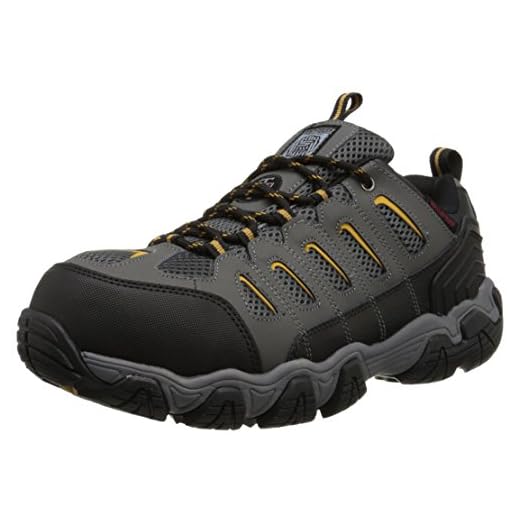 Skechers for Work Men's Blais Hiking Shoe, Dark Gray, 10.5 M US