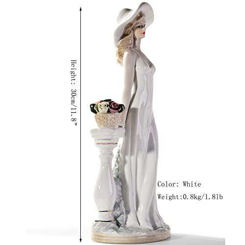 Mtme Ṁṭḿè Porcelain Figurines Lady In Garden, Sculpted Statues, Handcrafts, Art Ware, Sculpture, Home Decor (Ornament, Decoration, Gift) #TOP4