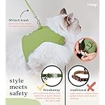 Cat Harness, Collar & Leash Set - Escape Proof Adjustable Choke Free Velcro Harness Vest for Walking Cats & Kittens (Matcha Green, Small) - Image 3
