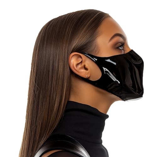 GREEFEI Latex Gummi Maske,Handgefertigte Latexmaske Kostümzubehör für Frauen und Männer Cosplay Party M