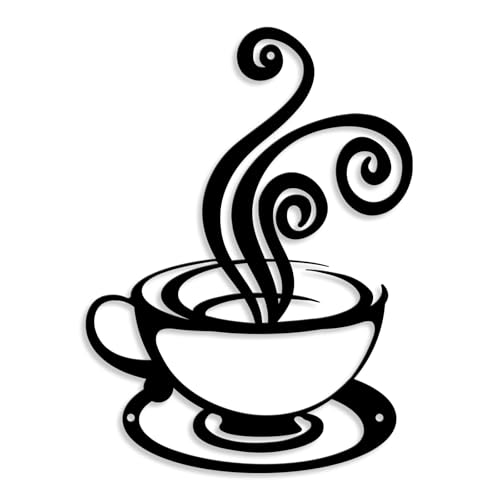 Oubasa Metal Coffee Cup Wall Art for Kitchen & Cafe Decor