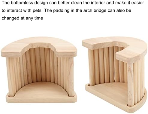 Fudax Wooden Hamster Arch Bridge, Flexible Safe Hideout Climbing Rat Wooden Bridge Toy for Chinchilla for Guinea Pig