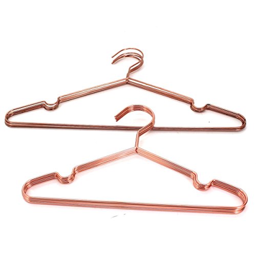 30Pack Koobay 13" Children Rose Copper Gold Shiny Metal Wire Top Clothes Hangers For Shirts Coat Storage & Display #TOP4