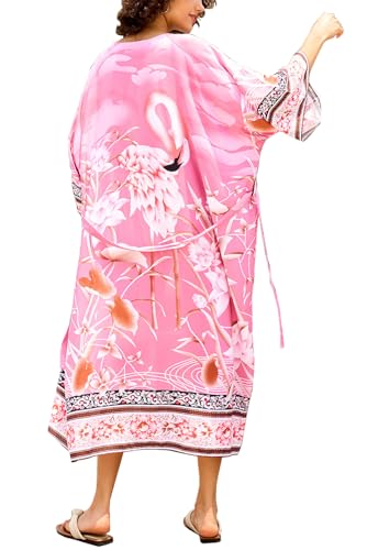 L-Peach Women's Summer Kimono Cardigan Long Beach Dress Pareo Cover Up
