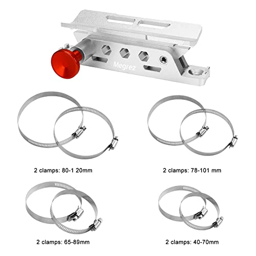 MEGREZ Adjustable Fire Extinguisher Mount Holder, Aluminum Quick Release Fire Extinguisher Holder with 8 Clamps, Compatible with Jeep Wrangler UTV Polaris RZR, Silver - Thumbnail 2
