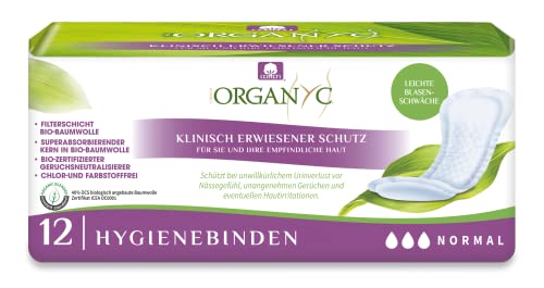 Organ(y) c - Slipeinlagen für mittlere Blaswäche aus 100% zertifizierter Bio-Baumwolle - 1 Packung zu je 12 Stück