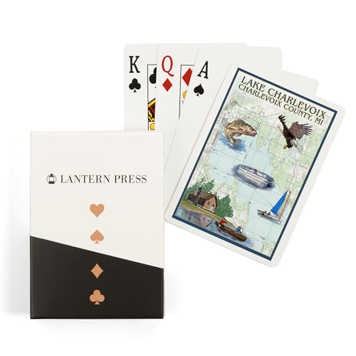 Mazo de 52 Cartas Poker Carta Náutica Lake Charlevoix
