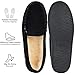 Alpine Swiss Men’s Moccasin Slippers Genuine Suede Slip-On House Shoes Memory Foam Insoles Plush Faux Shearling Lining Comfortable Indoor Outdoor Slipper with Anti-Slip Rubber Sole BLK 11
