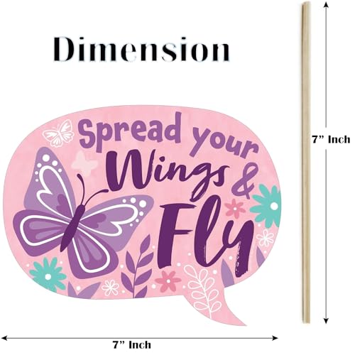 Image of Rozi Decoration Butterfly Theme Photo Booth Props for Girls Birthday Decorations, Baby Shower Party Decor, Butterfly Props for Baby Girl Pack of 10 Pcs