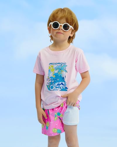 Image of maamgic Boys Swim Trunks with Compression Liner Quick Dry Swim Shorts Anti-Chafe Boy Bathing Suit