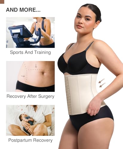 Image of Waist Trainer for Women Latex Underbust Waist Cincher Corset, Tummy Control Corset Sport Girder Hourglass Body Shaper