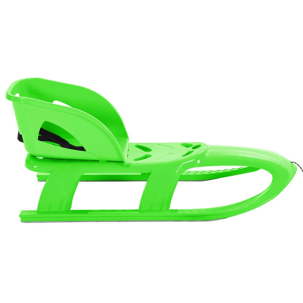 Luge avec dossier pour enfants, luge stable en polypropylène avec patins en acier, 102,5 x 40 x 23 cm, bleu, pour s'amuser en hiver