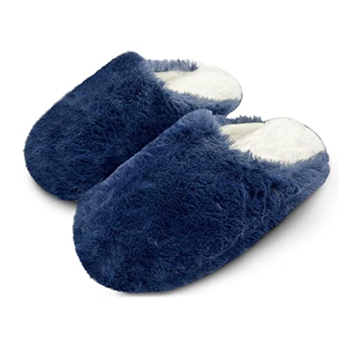 WOJWSKI Men's and Women's Slippers Memory Foam Winter House Slippers Bedroom Shoes Scuff Indoor Warm Slip On