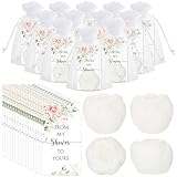 Dansib 50 Sets Mini Soap Rose Style Soap with Organza Bags and Cards for Wedding Party Favors Bridal Shower Baby Shower(White)