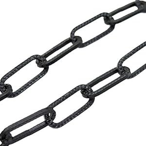 Lampenketting zwart gehamerd 1,5 m ø 3 mm gestructureerde ijzeren ketting ringketting lichtketting draagkracht 5 kg