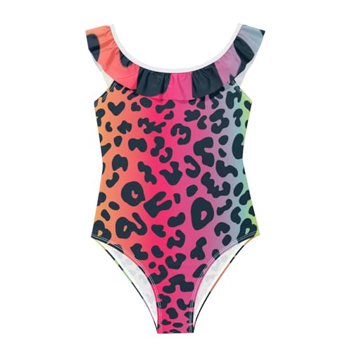 Bañador de leopardo degradado para niñas SyXIOP traje de baño elástico de playa