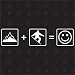 speedwerk-motorwear Berge + Snowboard = Smiley - Aufkleber, Autoaufkleber, Winter, Wintersport, Sticker, Scheibenaufleber, Silhouette, Tuning, Design, Car, Umrandung, Styling, Zubehör, KFZ