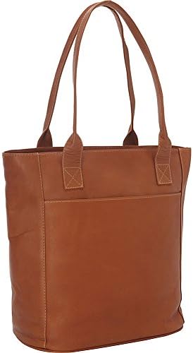 Piel Leather XL Laptop Tote Bag, Saddle, One Size