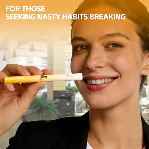 Image of Herbal Diffuser Pen, Energy Diffuser with Guarana, Green Tea Extract, VB12, Peppermint & Menthol for Energy Boost, All Natural Swap - 600 Uses, 2 Diffusers, 1 Pack