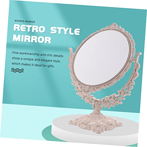 Miroir de maquillage double face rotatif pour coiffeuse mal éclairée - 4