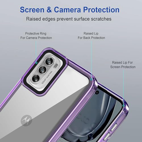 Image of Zapcase Back Case Cover for Motorola Moto G52 5G | Compatible for Motorola Moto G52 5G Back Cover | Case Cover with Camera Protection | (TPU + PC | Translucent Purple)