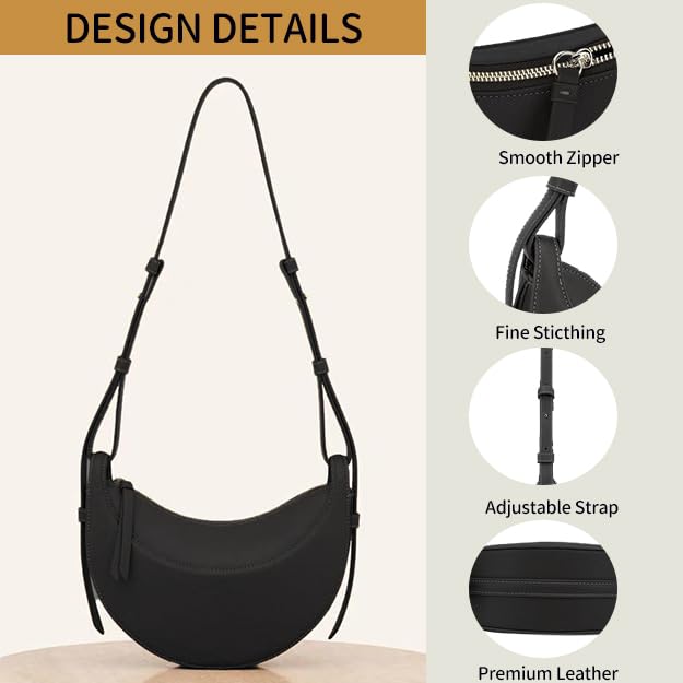 Image of Saddle Bag for Women Crescent Bag Shoulder Bag Purse Hobo Handbag Leather