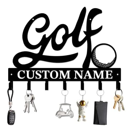 Amazon.com: Personalized Golf Key Holder for Wall, Custom Golf Name ...