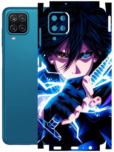 Image of AtOdds - Full Body Back Screen Guard Protector Film - Lamination Wrap Skin Sticker Compatible with Samsung Galaxy M12 | Scratchproof Matte Finish (Anime 42)