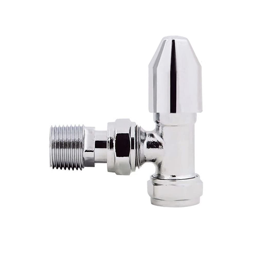 Válvula de radiador Manual en ángulo Cromado Válvulas de radiador de diseño de toallero de 15 mm Un par