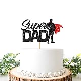 Helewilk Super Dad Cake Topper, Superhero Theme Father's Day Birthday Party Decoration, Happy Birthd