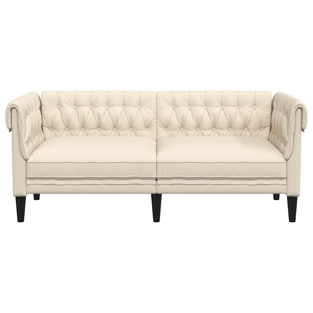 Chesterfield 2-osobowa sofa lniana ze stabilną drewnianą ramą i wygodną tapicerką do salonu, pokoju gościnnego lub salonu, idealna do relaksu, czytania lub oglądania telewizji