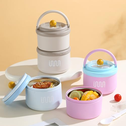 Image of House of Quirk 2 Layer 304 Stainless Steel Lunch Box | Portable Leak-Proof Food Storage Container for Office, School & Travel (Blue)