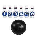 Bowlingspielzeug, 7-teiliges Bowling-Spiel-Set Kinder Garten Sport Spiele Indoor Outdoor Rasen Sport Kegel Pins Freizeit Spielzeug Ball Tolles pädagogisches Spielzeug - 6 Käfer Pins, 1 Kunststoffball