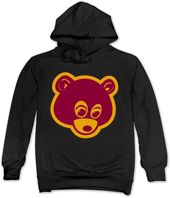 Bear Dropout Logo On Black Hooded Sweatshirt