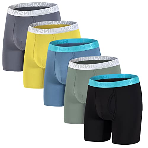 JINSHI Mens Design Long Leg Boxer Briefs Underwear Multipack