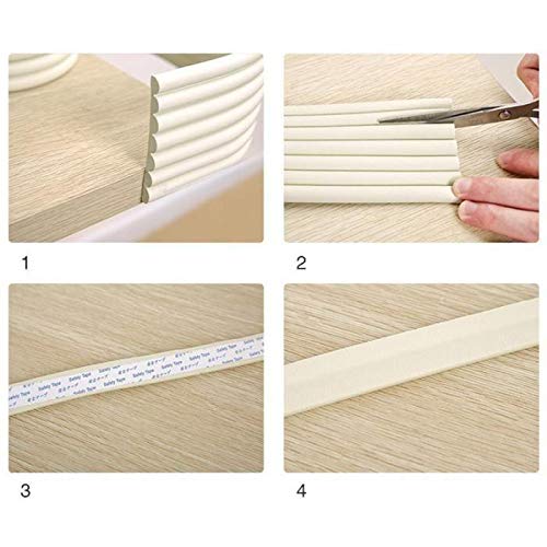 Protetor de Quina W em Tiras para Canto Parede Móveis Marrom Café