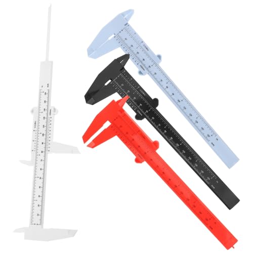 FUNOMOCYA 4pcs Plastic Calipers Precision Measuring Tool Non-Digital Sliding Gauge