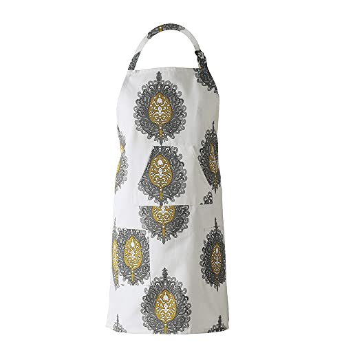Image of HPD Half Price Drapes Aprons for Men Women with Large Pockets Adjustable Unisex PRTW-D02A-AP Mayan Printed Cotton, 27 X 34 Inch, Mayan Gold