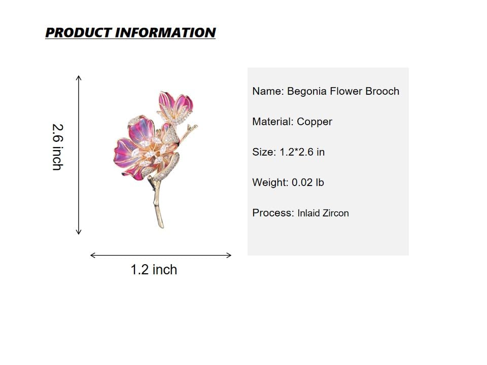 Image of Flower Brooch Pins for Women Rhinestone Red Pin Blazer Dress Denim Jacket Lapel Pin Wedding Holiday Gift Accessories