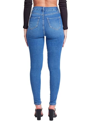 YMI Womens Curvy Fit 1-Button Tailored Wannabettabutt High Rise Skinny Jean Made with Recycled Fibers4