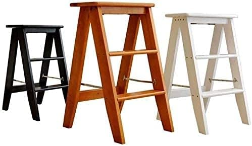 Taburete de escalera de madera maciza OKUOKA plegable con tres capas
