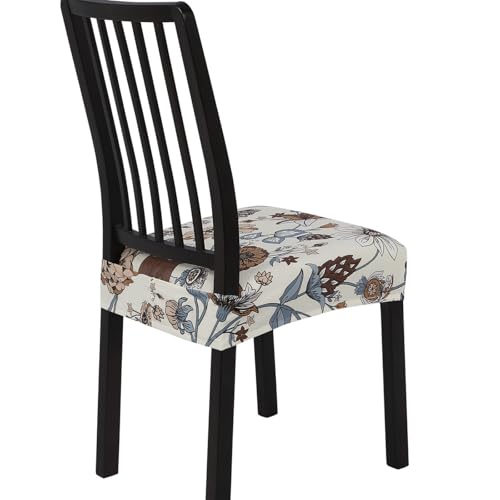 Image of SearchI Dining Chair Seat Covers Set of 4, Rear Covered, Big Flower