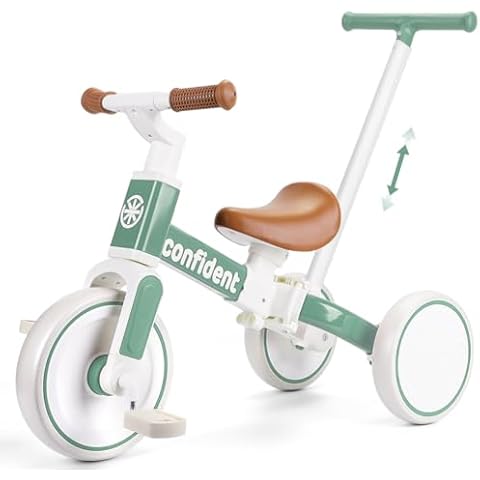 XIAPIA Tricycle for Toddlers 1-3 Year Olds, 5 in 1 Toddler Balance Bike with Removable Pedal, Push Trike Toys with Adjustable Pushrod for 2 3 4 5 Year Old Boys & Girls, Birthday Gifts for Kids Cover