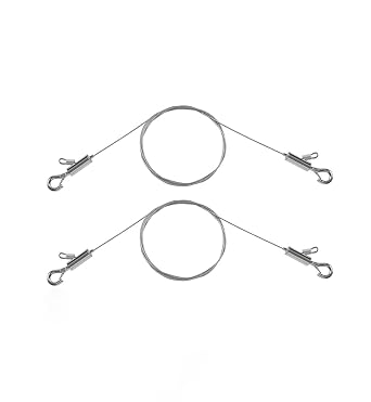 2PCS Picture Hanging Wire Adjustable 1m x 1mm Small Hooks, Mirror Frame Hanging Kit Heavy Duty 50lbs, Stainless Steel Cable for Photo/Painting/Art/Canvas//Light/Billboards/Home Decor