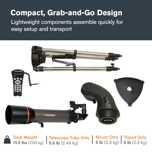 Image of Celestron - NexStar 102SLT Computerized Telescope - Compact and Portable - Refractor Optical Design - SkyAlign Technology - Computerized Hand Control - 102mm Aperture