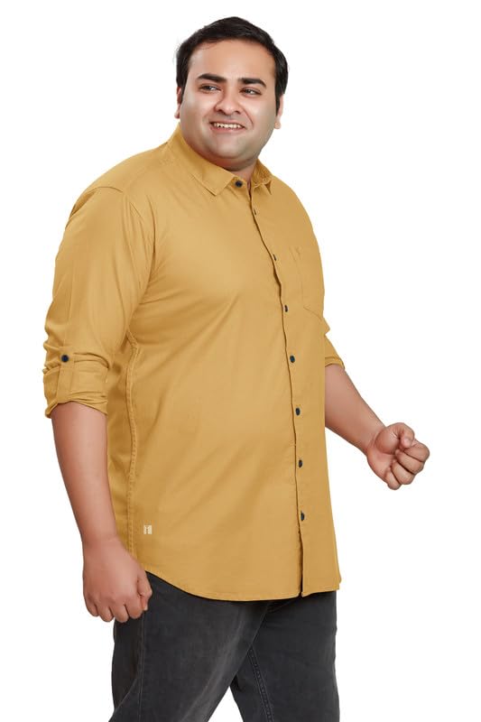 Image of BE ACTIVE Plus Size Lycra Cotton Satin for Men Shirts|| All Plus Size Men|| Cotton Stylish Full Sleeves Shirt for Men