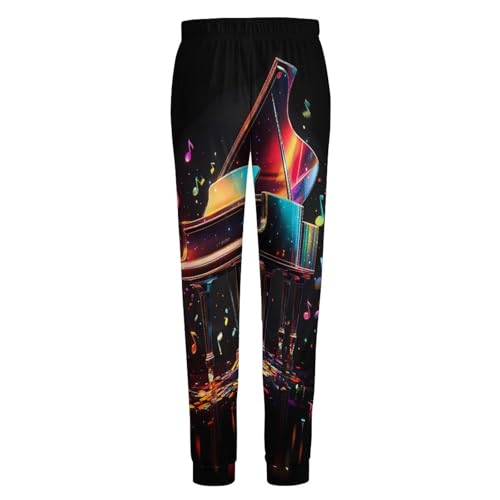 Colorful Piano Keyboard Music Note Mens Pajama Pants Lightweight Lounge Pant Sleep Pj Bottoms with Pockets4