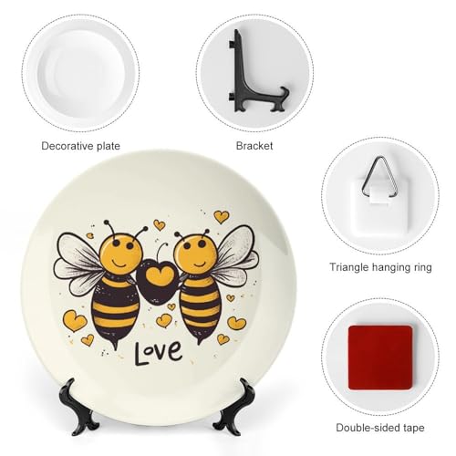 Plato decorativo de porcelana 6 pulgadas con soporte miniatura 3